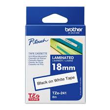 Brother 18mm Black on white tape for P-touch Label Printers