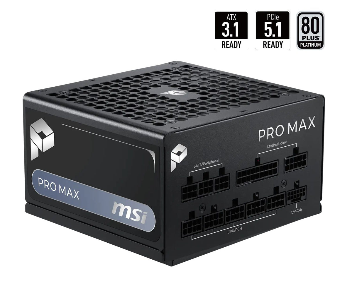 MSI PRO MAX 850P 850W 80 PLUS Platinum Fully Modular ATX 3.1 PCIe 5.1